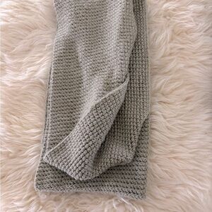 Tan Wide Ribbed Knit Infinity Scarf